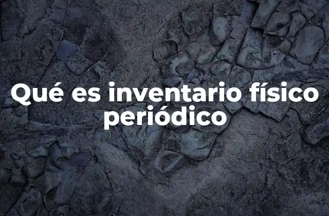 Qué es Inventario Físico Periódico