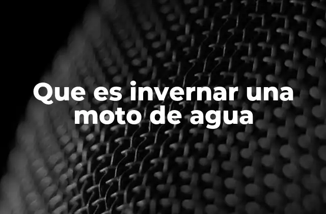 Que es Invernar una Moto de Agua