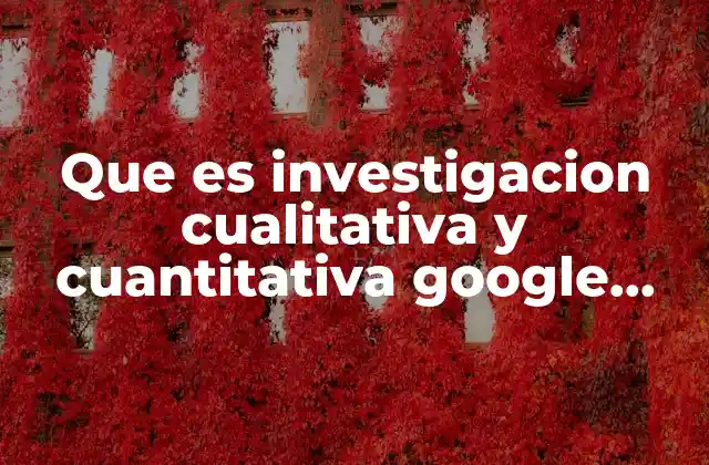 Que es Investigacion Cualitativa y Cuantitativa Google Academico