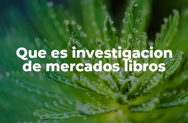 Que es Investigacion de Mercados Libros