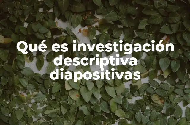 Cómo complementan las diapositivas a la investigación descriptiva