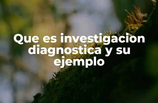Que es Investigacion Diagnostica y Su Ejemplo