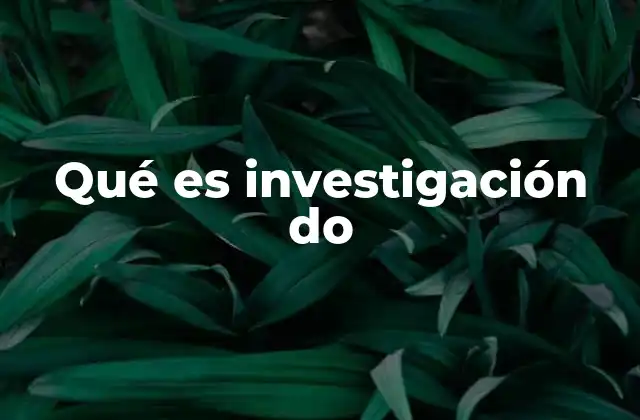 Qué es Investigación Do