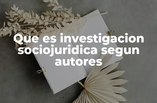 Que es Investigacion Sociojuridica Segun Autores
