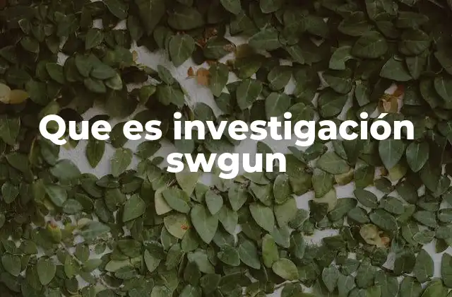 Que es Investigación Swgun