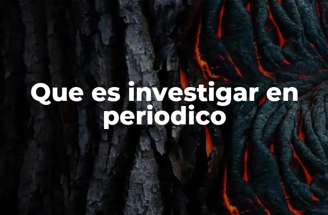 Que es Investigar en Periodico