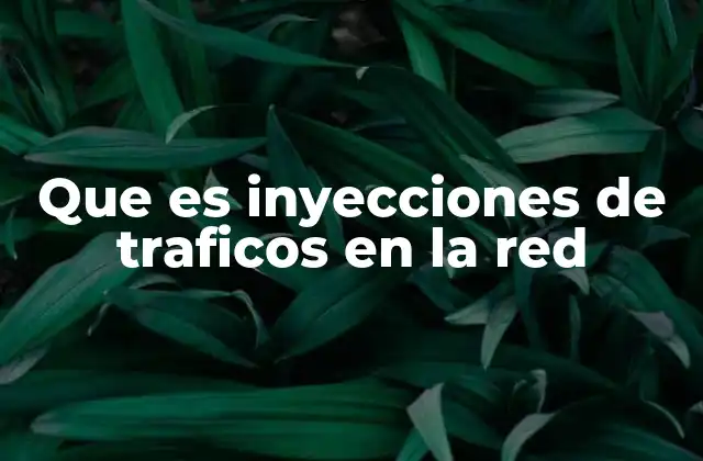 Que es Inyecciones de Traficos en la Red