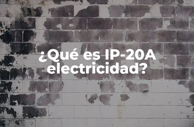 ¿qué es Ip-20a Electricidad?