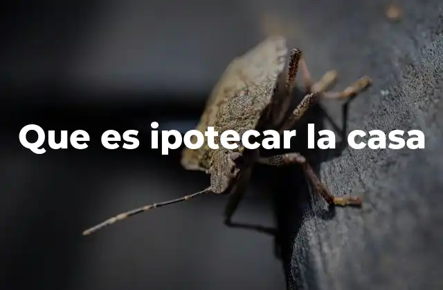 Que es Ipotecar la Casa
