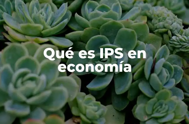 Qué es Ips en Economía