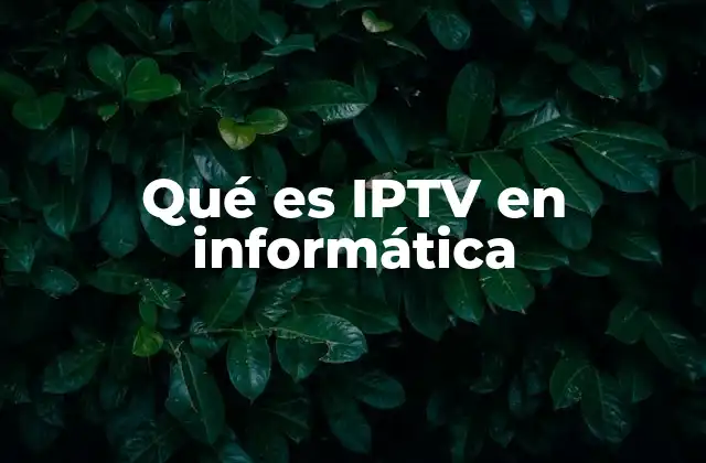 Qué es Iptv en Informática
