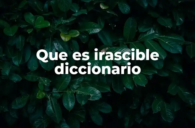 Que es Irascible Diccionario