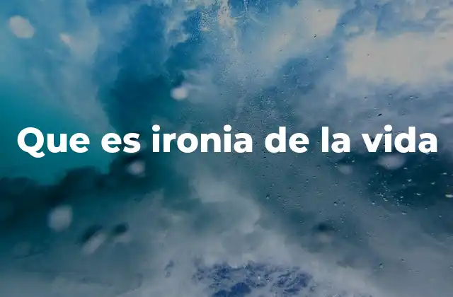 Que es Ironia de la Vida