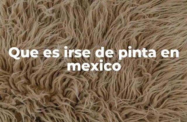 Que es Irse de Pinta en Mexico