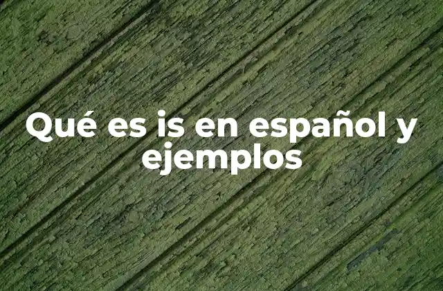 Qué es Is en Español y Ejemplos