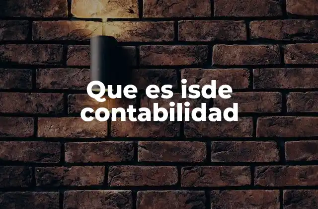 Que es Isde Contabilidad