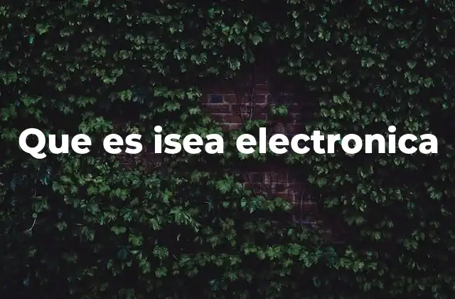 Que es Isea Electronica