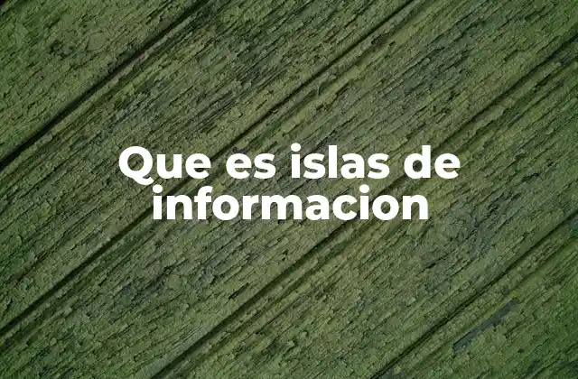 Que es Islas de Informacion
