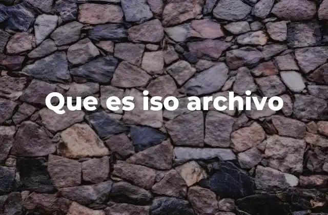 Que es Iso Archivo