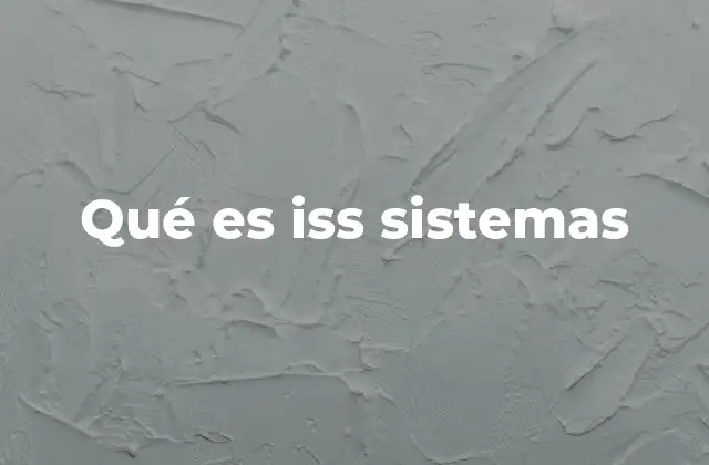 Qué es Iss Sistemas