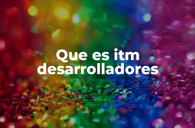 Que es Itm Desarrolladores