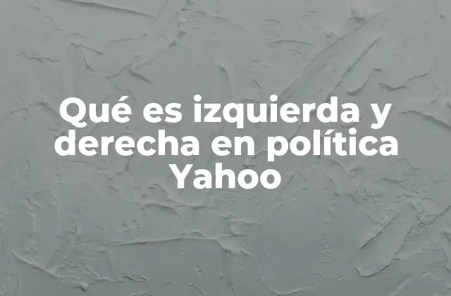 Qué es Izquierda y Derecha en Política Yahoo