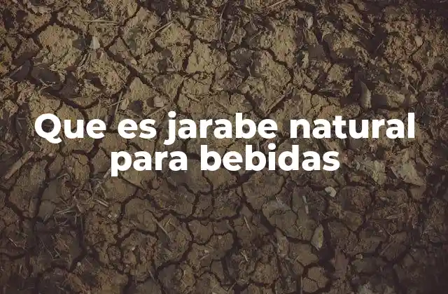 Que es Jarabe Natural para Bebidas
