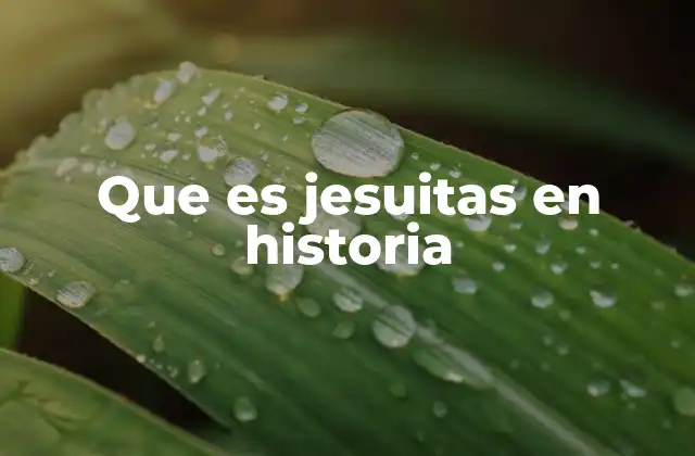 Que es Jesuitas en Historia