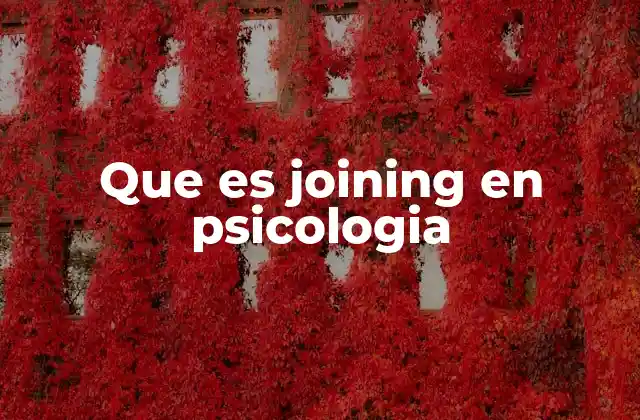 Que es Joining en Psicologia