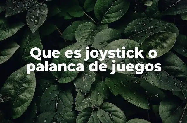 Que es Joystick o Palanca de Juegos