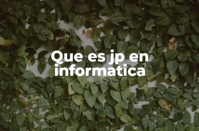 Que es Jp en Informatica