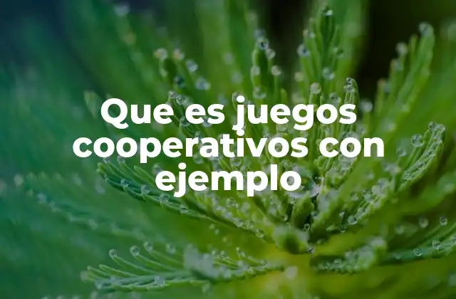 Que es Juegos Cooperativos con Ejemplo