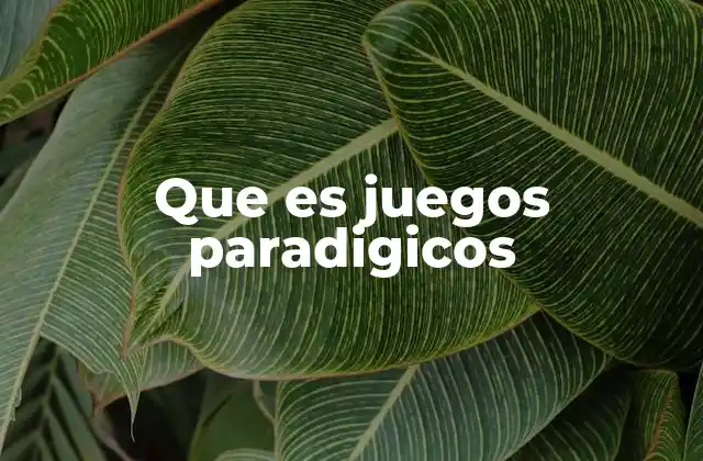 Que es Juegos Paradigicos