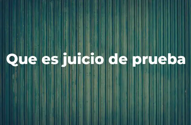 Que es Juicio de Prueba