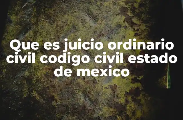Que es Juicio Ordinario Civil Codigo Civil Estado de Mexico