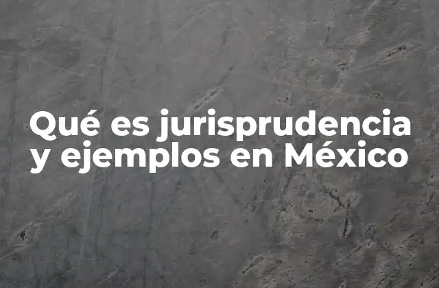 Qué es Jurisprudencia y Ejemplos en México