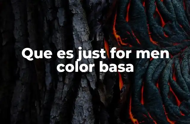 Que es Just For Men Color Basa