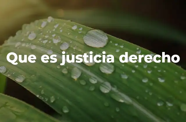 Que es Justicia Derecho