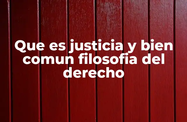 Que es Justicia y Bien Comun Filosofia Del Derecho