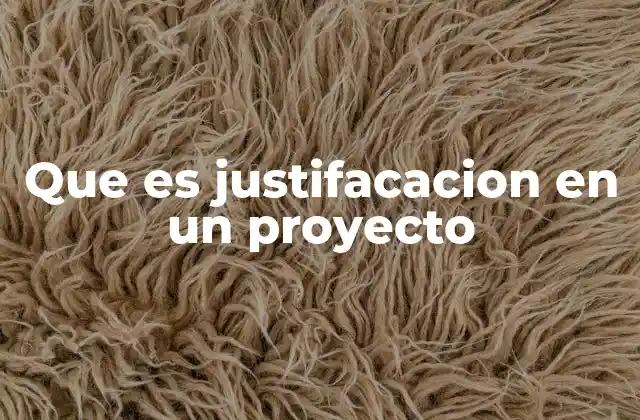 Que es Justifacacion en un Proyecto