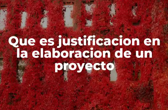 Que es Justificacion en la Elaboracion de un Proyecto