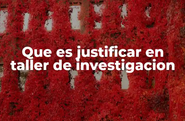 Que es Justificar en Taller de Investigacion