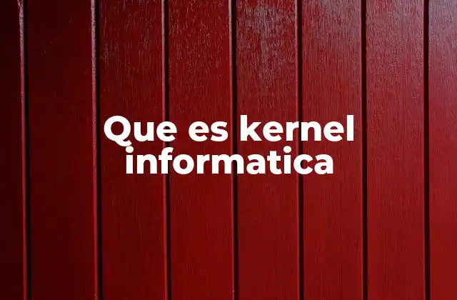 Que es Kernel Informatica