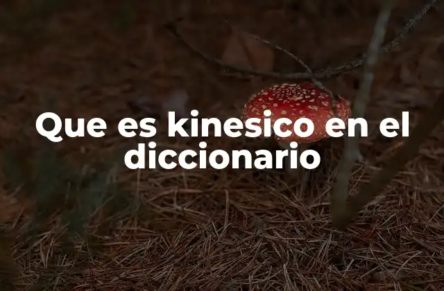 Que es Kinesico en el Diccionario
