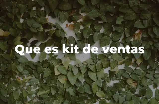 Que es Kit de Ventas