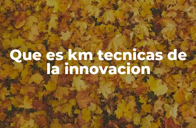Que es Km Tecnicas de la Innovacion