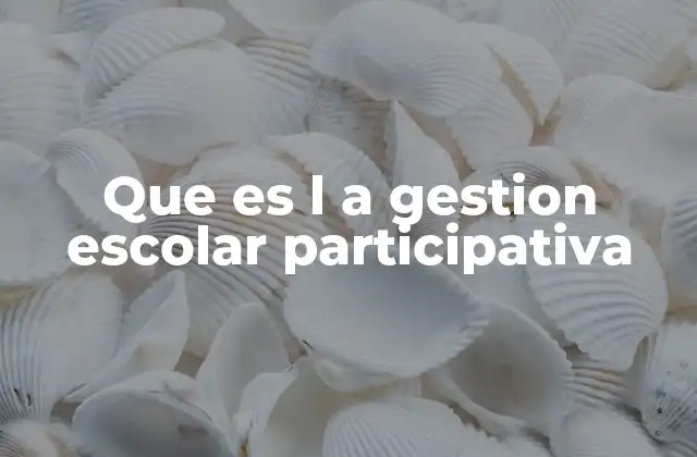 Que es L a Gestion Escolar Participativa