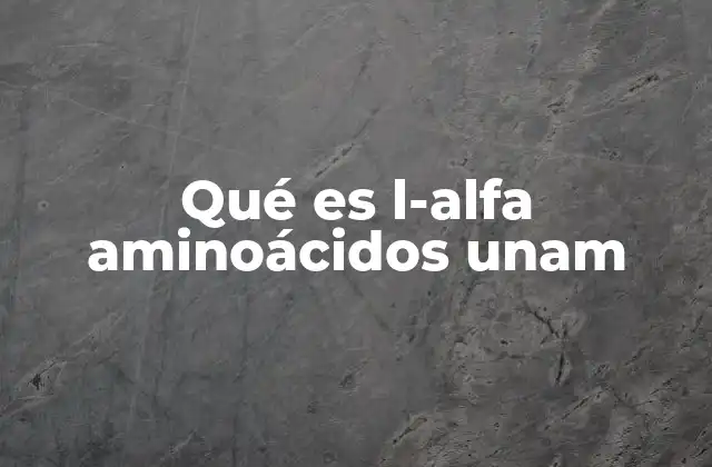 Qué es L-alfa Aminoácidos Unam