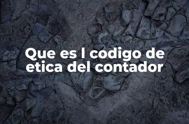 Que es L Codigo de Etica Del Contador