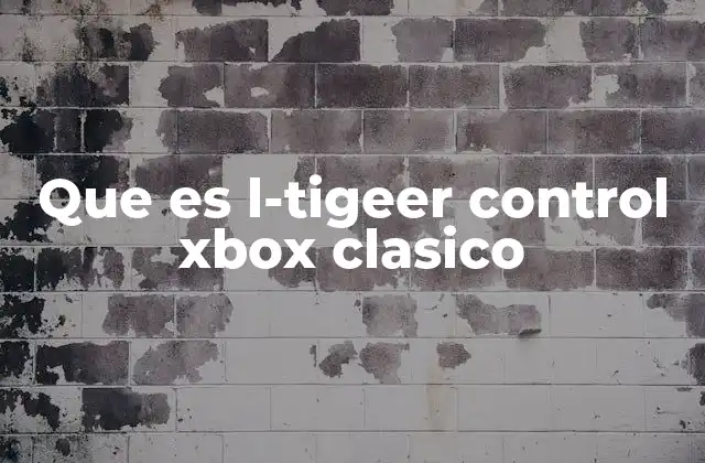 Que es L-tigeer Control Xbox Clasico